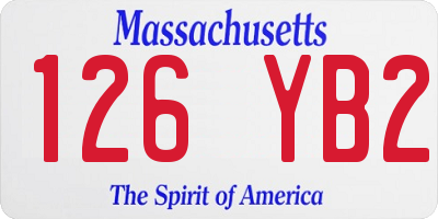 MA license plate 126YB2