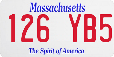MA license plate 126YB5