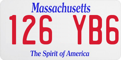 MA license plate 126YB6
