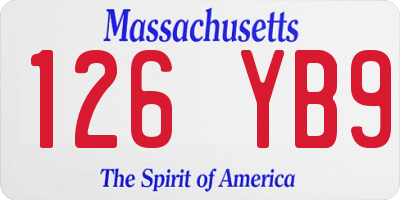 MA license plate 126YB9
