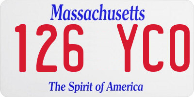 MA license plate 126YC0