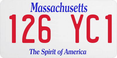 MA license plate 126YC1