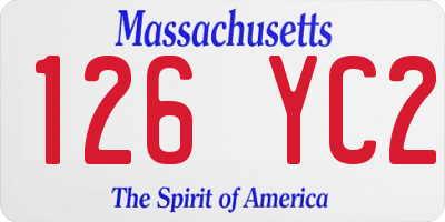 MA license plate 126YC2