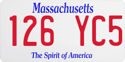 MA license plate 126YC5