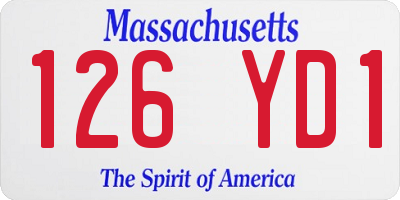 MA license plate 126YD1