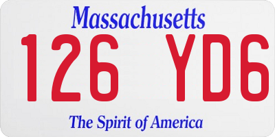 MA license plate 126YD6