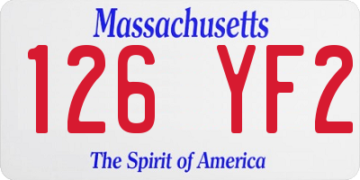 MA license plate 126YF2