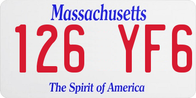 MA license plate 126YF6
