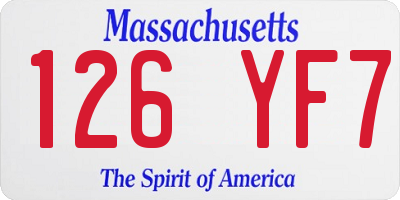 MA license plate 126YF7
