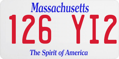 MA license plate 126YI2