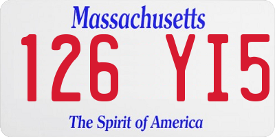 MA license plate 126YI5