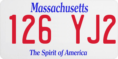 MA license plate 126YJ2