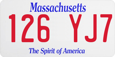 MA license plate 126YJ7