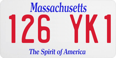 MA license plate 126YK1