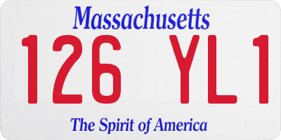 MA license plate 126YL1