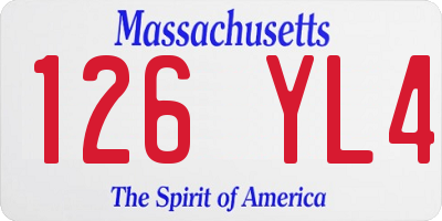 MA license plate 126YL4
