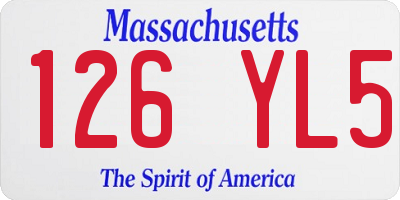 MA license plate 126YL5