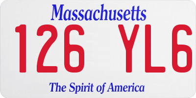 MA license plate 126YL6