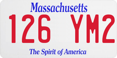 MA license plate 126YM2