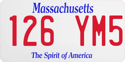 MA license plate 126YM5