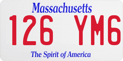 MA license plate 126YM6