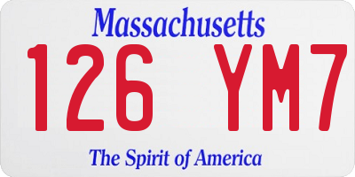 MA license plate 126YM7