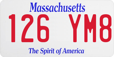 MA license plate 126YM8