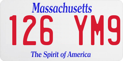 MA license plate 126YM9