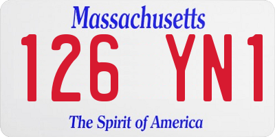 MA license plate 126YN1