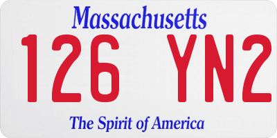 MA license plate 126YN2