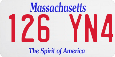 MA license plate 126YN4