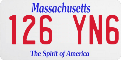 MA license plate 126YN6