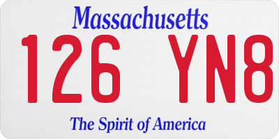 MA license plate 126YN8