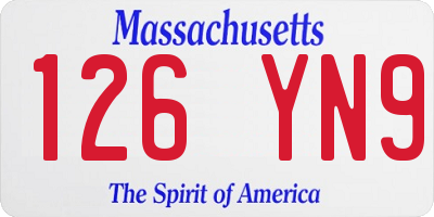 MA license plate 126YN9