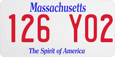 MA license plate 126YO2