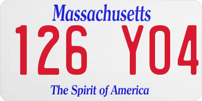 MA license plate 126YO4
