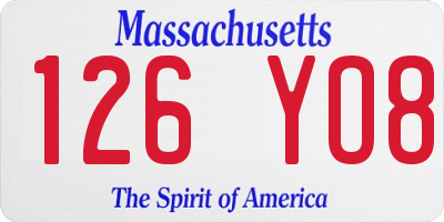 MA license plate 126YO8