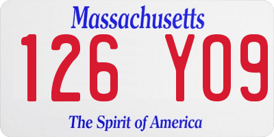 MA license plate 126YO9