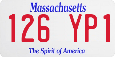 MA license plate 126YP1