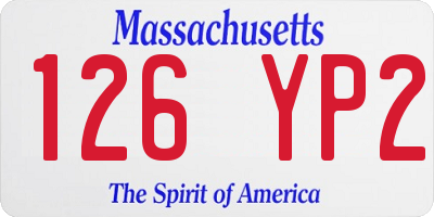 MA license plate 126YP2