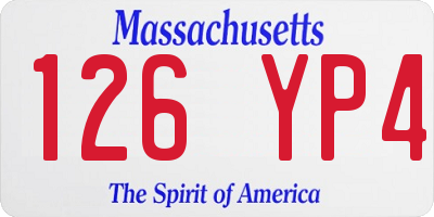 MA license plate 126YP4