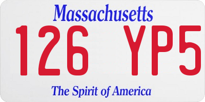 MA license plate 126YP5