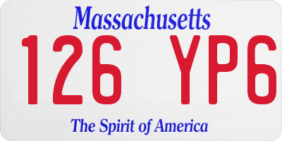 MA license plate 126YP6