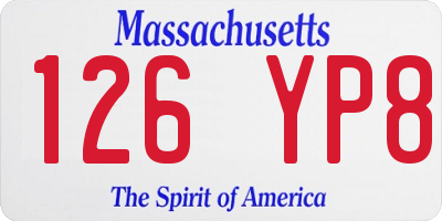 MA license plate 126YP8