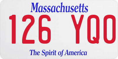 MA license plate 126YQ0