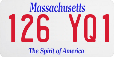 MA license plate 126YQ1