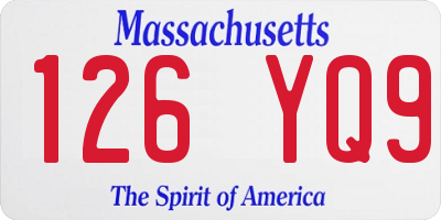 MA license plate 126YQ9