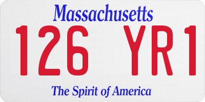 MA license plate 126YR1