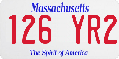 MA license plate 126YR2