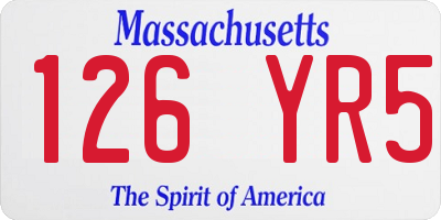 MA license plate 126YR5